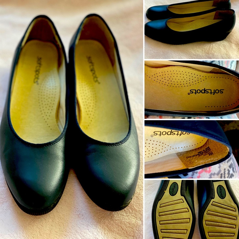 Black wedged flats!